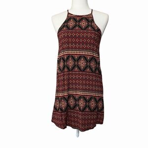 Forever 21 Women's Small Halter High Neck Geometric Print Boho Mini Dress